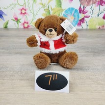 Books A Million New Christmas Santa Bear Plush Teddy Brown 7&quot; Soft Toy - £6.76 GBP