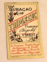 Vintage Curacao Triplesec Conique label - £6.32 GBP