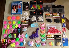 Mixed Lot (35 pcs) Puffy Crafting Sewing Embellishments:  Appliques, Patches etc - $19.50