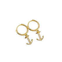 Anyco Earrings Gold Plated Minimalist Punk Anchor Ear For Women Girl Teen Chic - £17.31 GBP