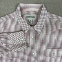 Cody James Shirt Men XL Red Plaid Long Sleeve Pockets Western Pearl Snap... - $21.29