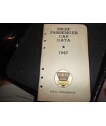 Original 1947 Ethyl Corporation Brief Passenger Car Data Booklet - $20.37 CAD