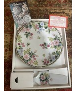 Andrea By Sadek - Cake Plate/Server &amp; Knife, Porcelain  - NEW - $44.55