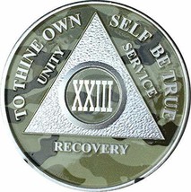 23 Year AA Medallion Camo Silver Plated Camouflage Color Chip - £13.94 GBP