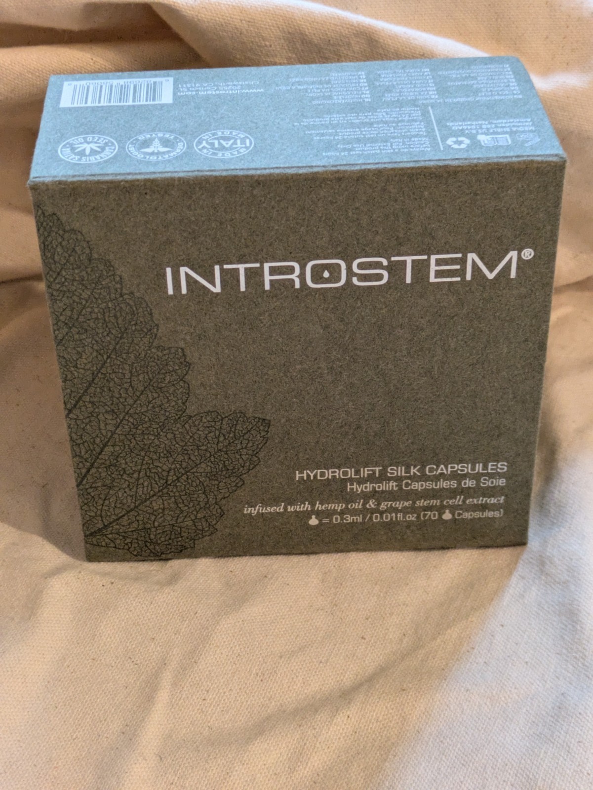 Introstem Hydrolift Silk 70 Ct Capsules Hemp Oil Grape Stem Cell Box NEW Item image 6
