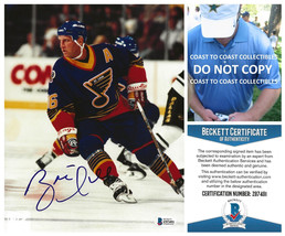 Brett Hull signed St Louis Blus Hockey 8x10 photo Beckett COA proof auto... - £94.42 GBP