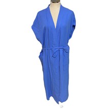 Soma Blue Cotton Gauze Short Sleeve Tie Waist Lounge Robe Size XL - $42.76
