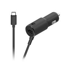 Motorola TurboPower 36 Duo USB-C Car Charger- 18W USB-PD Fixed Type C Cable + 18 - £43.49 GBP