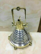 Nautical Marine Brass And Aluminum Vintage Ship Hanging Cargo Spot Light - $148.38