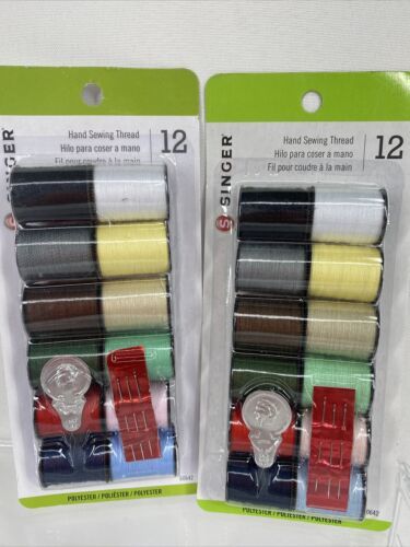 (2) Singer Notions 60642 Polyester Thread 25yd 12 Shades Light &amp; Dark Me... - $6.92