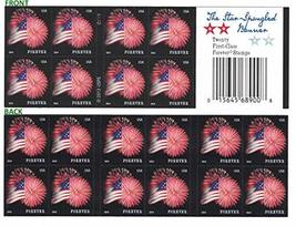USPS Forever Stamps Star-Spangled Banner Booklet of 20 (Fireworks) - £12.52 GBP