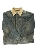 Gap Classic Button Up Fleece Blue Jean Jacket Men’s Size Large - £36.71 GBP