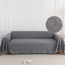 Mysky Home Couch Cover For 2 Cushion Couch Sofa Covers For Living Room, Grey - $31.99