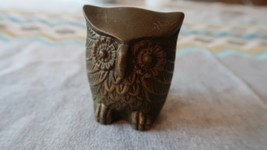 Antique Home Decor Brass Owl Paperweight 2.5&quot; - £75.51 GBP