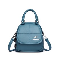 High Quality Solid Color Leather Women Backpa Casual Ruack Concise Backpack Coll - £82.59 GBP