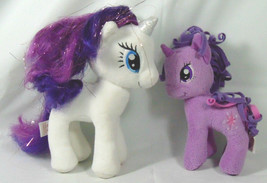 Two Small Plush My Little Pony Unicorns Twilight Sparkle and TY Rarity - £18.51 GBP