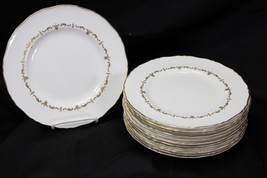 Royal Worcester Gold Chantilly Luncheon Plates England 9&quot; Set of 12 RARE - $221.47