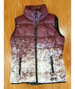 Marc New York Size S Quilted puffer  Vest Burgundy hide away hood - £13.23 GBP