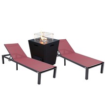 LeisureMod Marlin Modern Black Aluminum Outdoor Chaise Lounge Chair with... - $19,864.53 MXN