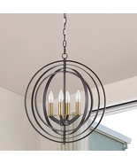 Warehouse of Tiffany P2222-4 Jayce 4-Light Ring Pattern Metal Orb Hangin... - £47.35 GBP