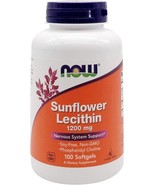 NOW FOODS Sunflower Lecithin 1200MG 100 Count Gluten Free Kosher - $19.99