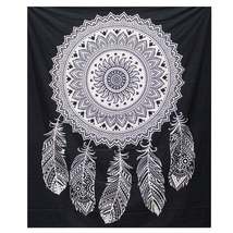 Black &amp; White Double Bed Spread / Wall Art - Dream Catcher - £16.36 GBP