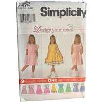 Simplicity Girls Dress Sewing Pattern 5-6X 7562 - Uncut - £7.78 GBP