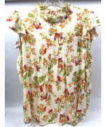 Rose &amp; Olive Women&#39;s Size M Top Floral Flutter Sleeve Lightweight Multic... - $27.25 CAD