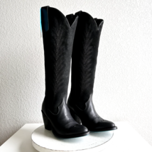 NEW Lane JENTRY Knee High Black Cowboy Boots Ladies 7.5 Wide Calf Leathe... - £260.98 GBP