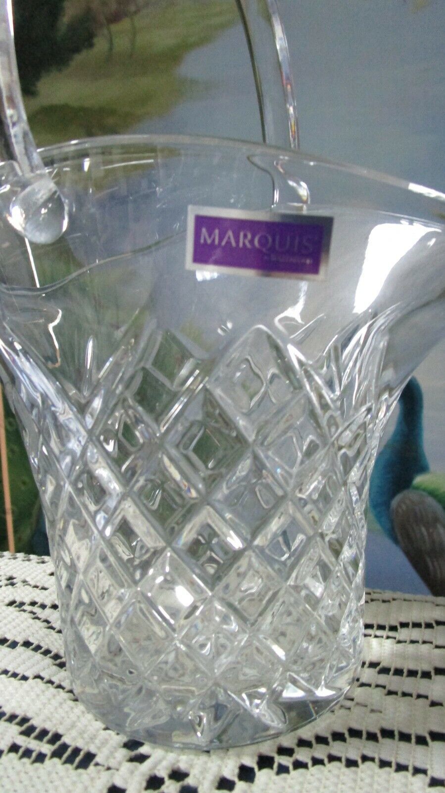 WATERFORD CRYSTAL BASKET DIAMOND CUT 9 3/4&quot; NEW NO BOX - $75.23