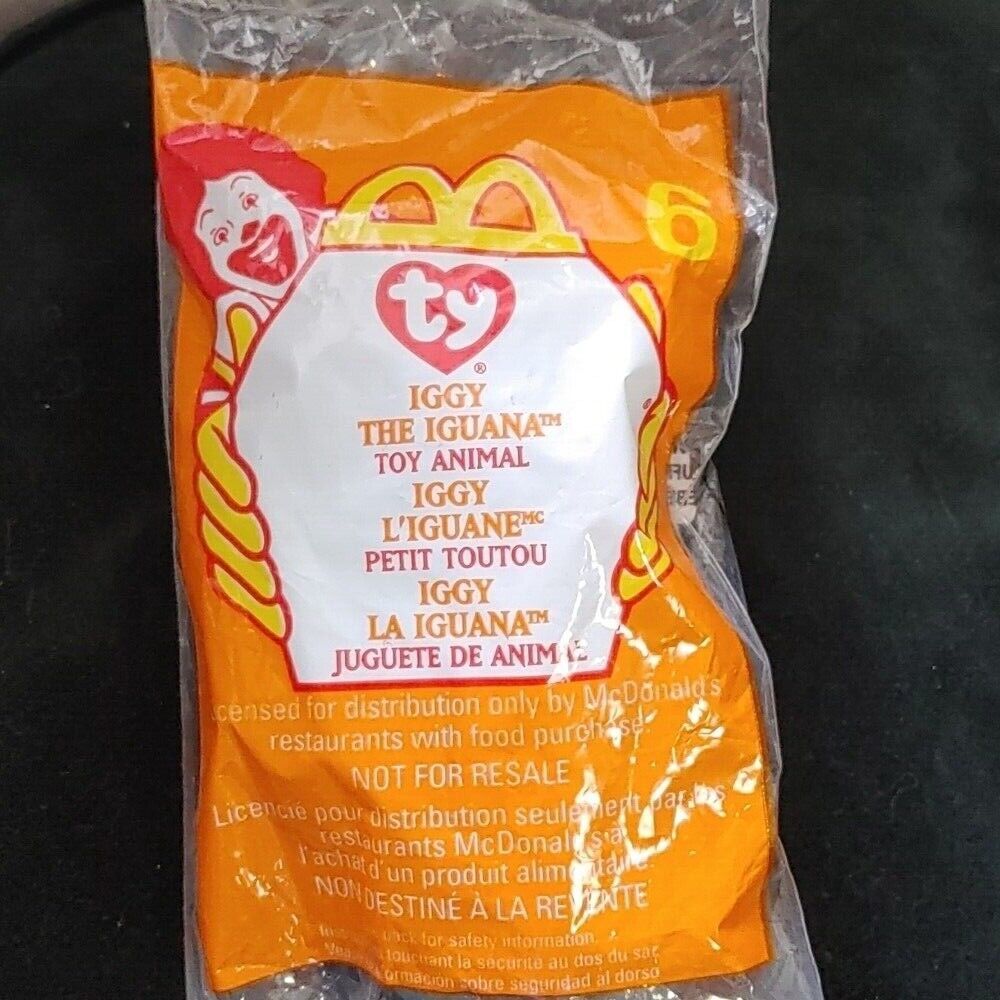 Iggy the Iguana McDonald's Teenie Beanie Baby 1993 New in Package - $25.03