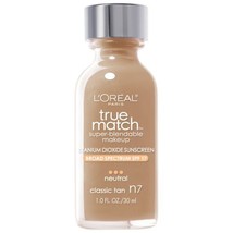 L'Oreal Paris True Match Hyaluronic Tinted Serum Foundation Makeup, N7 Classic - $14.98