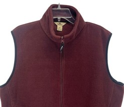 Mens Woolrich Vest Fleece Mulberry Maroon Full Zip Size Large - £21.08 GBP