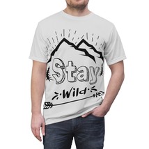 Unisex Cut &amp; Sew Tee (AOP) | &quot;Stay Wild&quot; Outdoor-Inspired Graphic Print ... - £31.64 GBP+