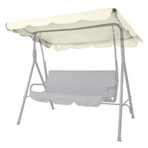 Outdoor Swing Top Canopy Cover Replacement Patio Sunshade Uv30+ Ivory 185X132Cm - £35.16 GBP