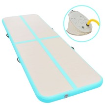 vidaXL Inflatable Gymnastics Mat with Pump 275.6&quot;x39.4&quot;x3.9&quot; PVC Green - €244,43 EUR