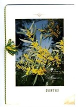 Qantas 1st Class Menu Sydney Golden Wattle Cover 1960 Australia Overseas... - $74.44