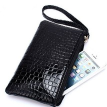 2022 Women Wristlet Wallet Bag Fashion Black Red  Pattern PU Leather Coin Clutch - £9.46 GBP