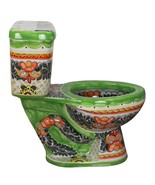 Mexican Toilet ELONGATED Comfort Height Hand Painted - Paraiso Verde - - $1,399.00