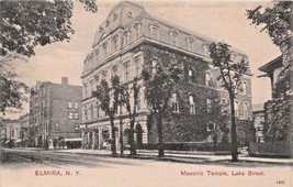 Elmira New York~Masonic TEMPLE-LAKE St~Paul Koeber Peacock Photo Postcard 1900s - £7.25 GBP