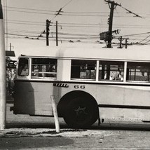Trackless Trolley City Transit Lines CTL Dayton Ohio Bus #66 B&amp;W Photo - $9.49