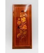 Notturno Intarsio Floral Inlaid Wood Plaque Sorrento Italy 14 Inch Marked - £20.41 GBP