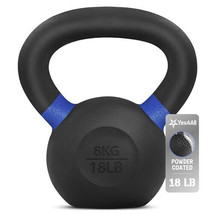 Yes4All Cast Iron Kettlebell - 8 KG, Dark Blue - Non Slip, Portable, Str... - $1,935.82 MXN