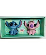 Salt and Pepper Shakers Set Disney Stitch &amp; Angel Ceramic NEW - $44.61 CAD
