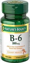 Nature&#39;s Bounty Vitamin B6 Supplement, Supports Metabolism and Nervous System He - £27.10 GBP