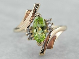 4 Ct Marquise Simulated Peridot Engagement Solitaire Ring 14k Yellow Gold Plated - £100.01 GBP