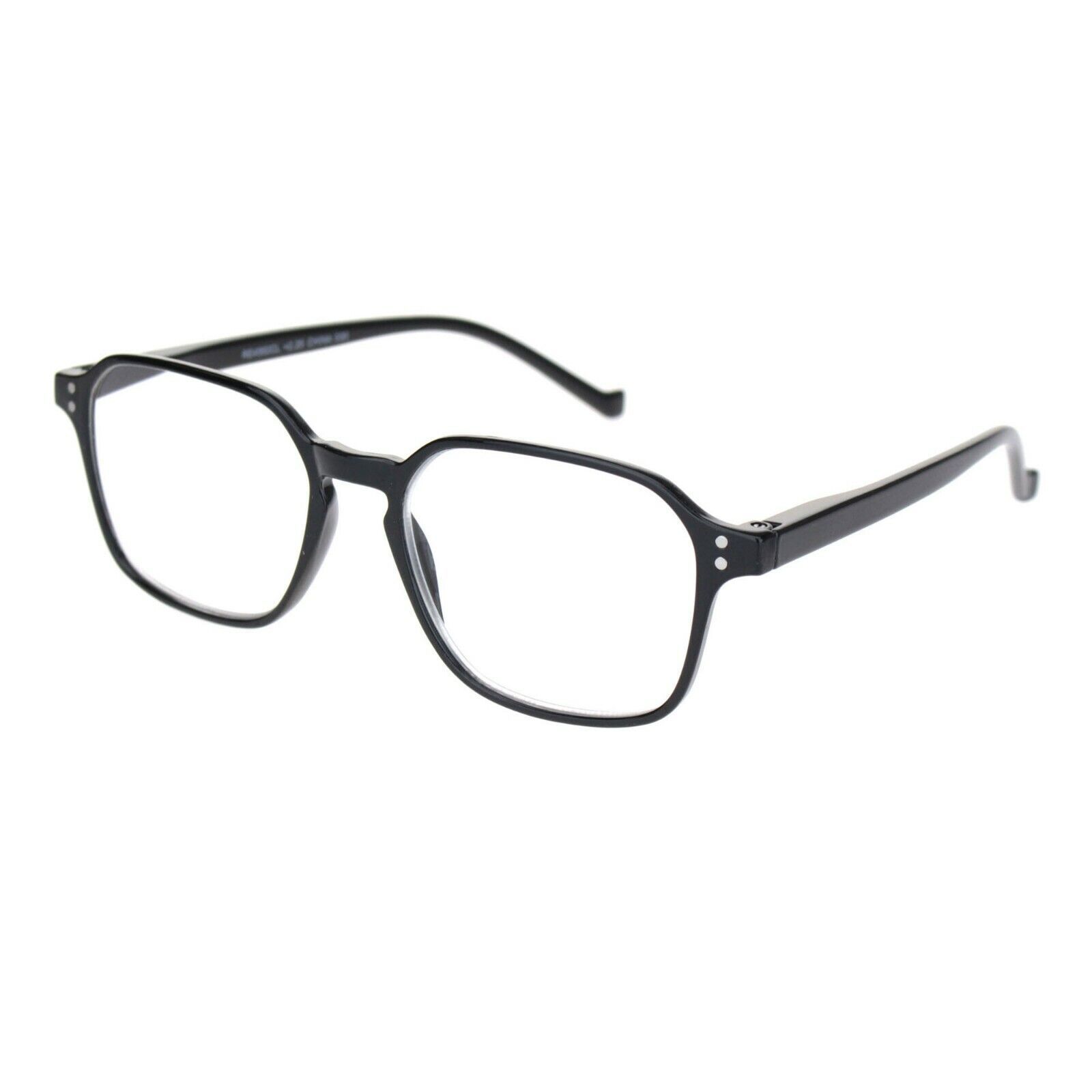 Reading Glasses Magnified Strength Clear Lens Square Keyhole Frame Sprin... - $10.95