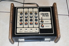 Crate PA-160 4 Vintage Channel Mixer Wood Panels powers on Rare as is 515c - $179.00