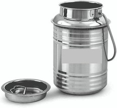 Stainless Steel Milk Storage Container Milk Can Oil Pot Ghee Can Silver 3 Litre - £27.63 GBP