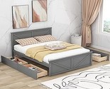 Queen Size Platform Bed Frame with 4 Dawers/Mattress Foundation with Woo... - $574.99